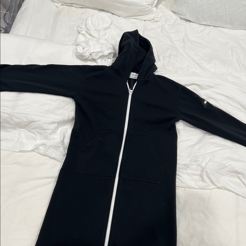 Long Black Zip-Up Hoodie